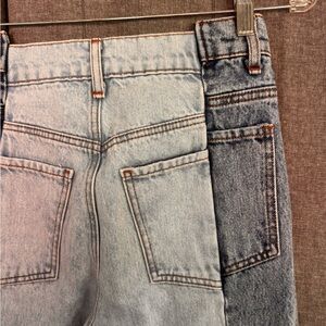 Women's Revice Denim Two Tone Gemini Crossroads Crop Jeans Size 25 Button Fly